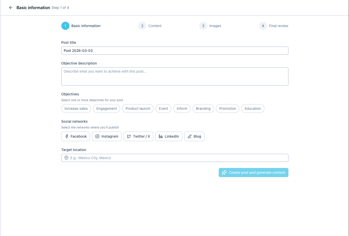 Captura del Wizard de Creacion Manual